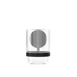 Glashalter mit Glas Opal, Schwarz