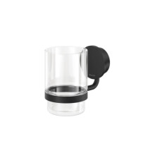 Glashalter mit Glas Opal, Schwarz