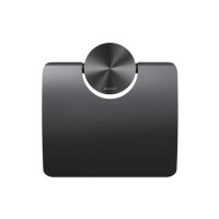 Toilettenpapierhalter mit Deckel Opal, Schwarz Metall gebürstet