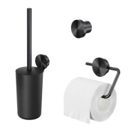 Toilettenzubehör Bundle Opal, Schwarz Metall gebürstet