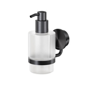 Seifenspender 200 ml Opal, Schwarz Metall gebürstet