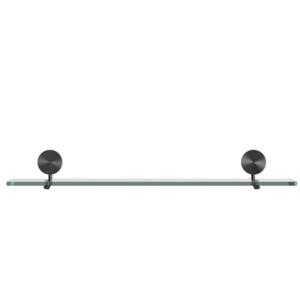 Badezimmerablage 60 cm Opal, Schwarz Metall gebürstet