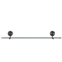 Badezimmerablage 60 cm Opal, Schwarz Metall gebürstet