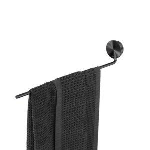 Handtuchhalter mit 1-armig  Opal, Schwarz Metall gebürstet