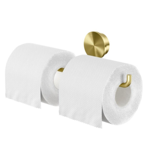 Toilettenpapierhalter doppelt Opal, Goldfarben gebürstet