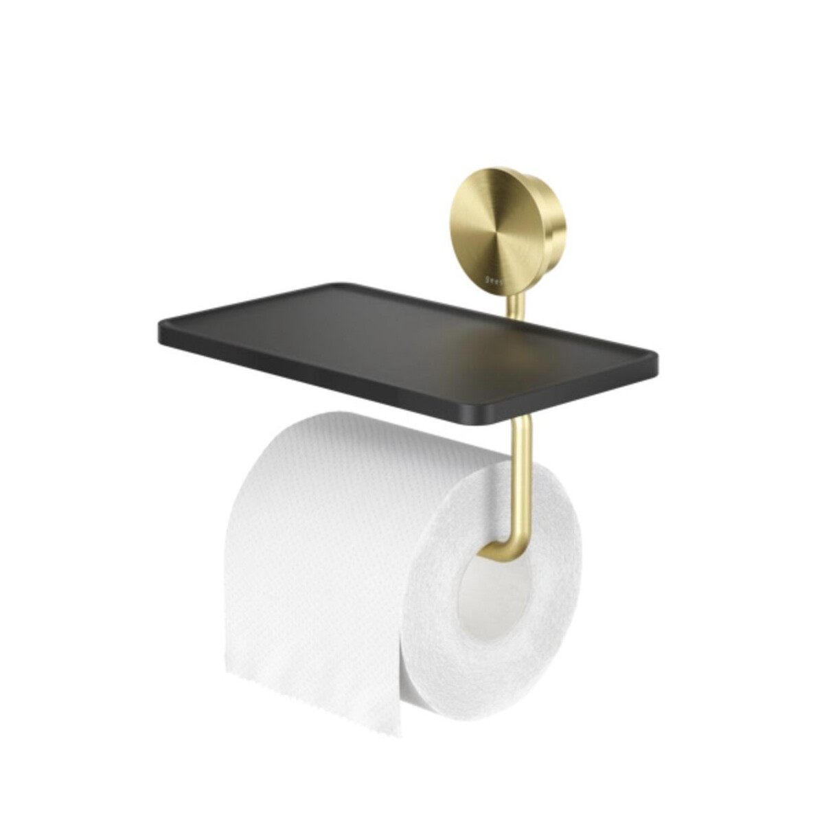 Toilettenpapierhalter mit Ablage Opal, Goldfarben gebür