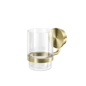 Glashalter mit Glas Opal, Goldfarben gebürstet