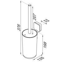 Toilettenbürste und Halter Topaz, Chrom