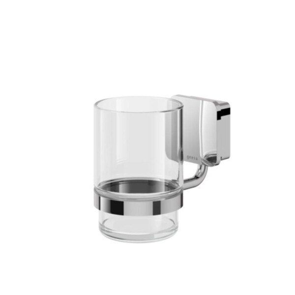 Glashalter mit Glas Topaz, Chrom