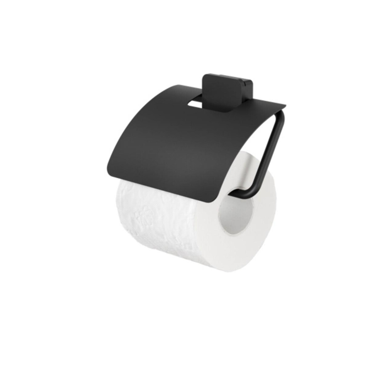 Toilettenpapierhalter mit Deckel Topaz, schwarz matt