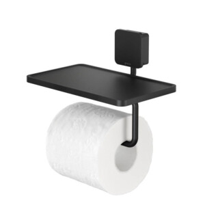 Toilettenpapierhalter mit Ablage Topaz, schwarz matt