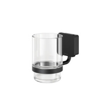Glashalter mit Glas Topaz, schwarz matt