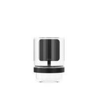Glashalter mit Glas Topaz, schwarz matt