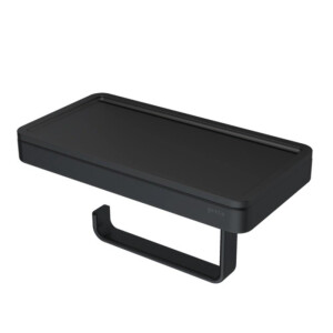 Toilettenpapierhalter mit Ablage Frame, Schwarz