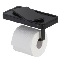 Toilettenpapierhalter mit Ablage Frame, Schwarz