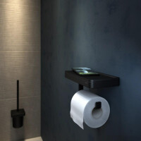 Toilettenpapierhalter mit Ablage Frame, Schwarz
