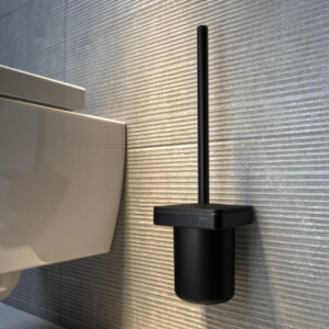 Toilettenbürste mit Halter (schwarzer Bürstenkopf) Frame, Schwarz