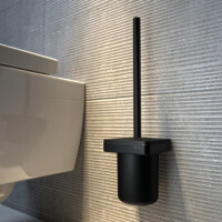Toilettenbürste mit Halter (schwarzer Bürstenkopf) Frame, Schwarz