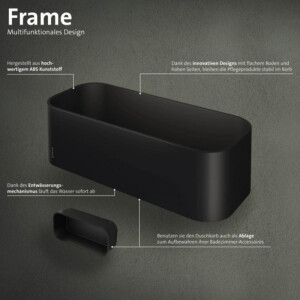 Duschkorb / Ablage 25 cm Frame, Schwarz