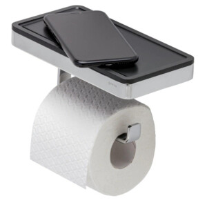 Toilettenpapierhalter mit Ablage Frame, Schwarz / Chrom