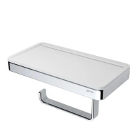 Toilettenpapierhalter mit Ablage Frame, Weiß / Chrom