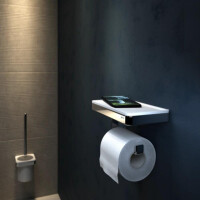 Toilettenpapierhalter mit Ablage Frame, Weiß / Chrom