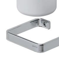 Toilettenbürste mit Halter (weißer Bürstenkopf) Frame, Weiß / Chrom