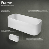 Duschkorb / Ablage 25 cm Frame, Weiß / Chrom