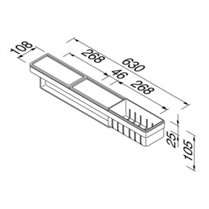 Ablage mit Handtuchhalter und Duschkorb Frame, Weiß / Chrom