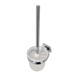 Toilettenbürste mit Halter (weißer Bürstenkopf) Standard, Chrom