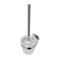 Toilettenbürste mit Halter (weißer Bürstenkopf) Standard, Chrom