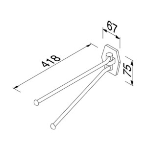 Handtuchhalter 2-armig Standard, Chrom
