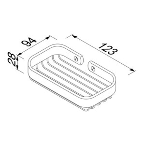 Rechteck-Seifenhalter Basket, Chrom