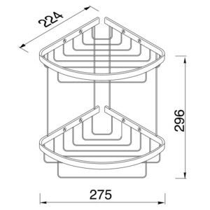 Eckregal doppelt 27 cm  Basket, Chrom