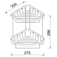 Eckregal doppelt 27 cm  Basket, Chrom
