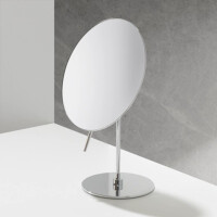 Rasier- und Kosmetikspiegel, 3-fache Vergrößerung, ø234 mm, freistehend Mirror, chrome