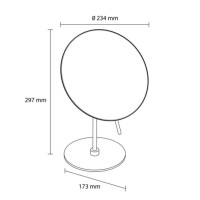 Rasier- und Kosmetikspiegel, 3-fache Vergrößerung, ø234 mm, freistehend Mirror, chrome