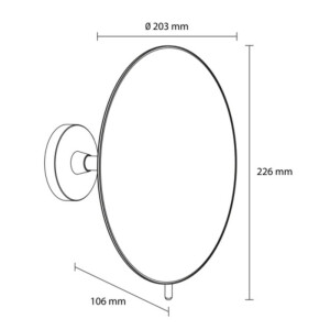 Rasier- und Kosmetikspiegel, 3-fache, Vergrößerung, ø203 mm Mirror, chrome