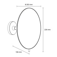 Rasier- und Kosmetikspiegel, 3-fache, Vergrößerung, ø203 mm Mirror, chrome