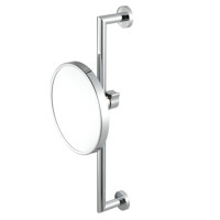Rasier- und Kosmetikspiegel auf Wandstange, 3-fach-Vergrößerung, ø 190 mm  Mirror, Chrom