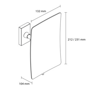 Rasier- und Kosmetikspiegel, 3-fache vergrößerung, 132 x 212 mm Mirror, Schwarz