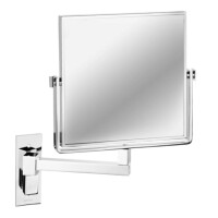 Rasier- und Kosmetikspiegel 1-armig, 3-fach-Vergrößerung, 190 x 190 mm  Mirror, Chrom