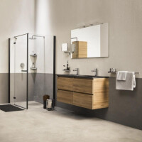 Rasier- und Kosmetikspiegel 1-armig, 3-fach-Vergrößerung, 190 x 190 mm  Mirror, Chrom