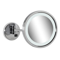 LED Rasier- und Kosmetikspiegel 1-armig, 3-fache Vergrößerung, ø203 mm Mirror, Chrom