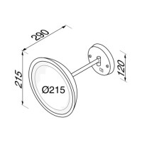 LED Rasier- und Kosmetikspiegel 1-armig, 3-fache Vergrößerung, ø203 mm Mirror, Chrom