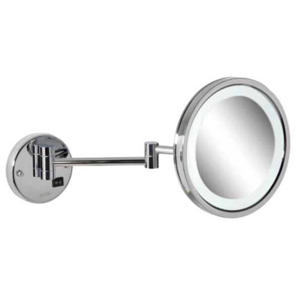 LED Rasier- und Kosmetikspiegel 2-armig, 3-fache Vergrößerung, ø215 mm Mirror, Chrom
