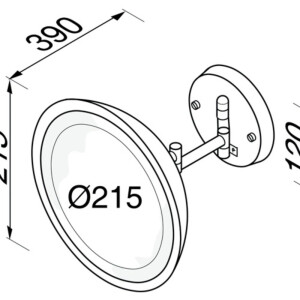 LED Rasier- und Kosmetikspiegel 2-armig, 3-fache Vergrößerung, ø215 mm Mirror, Chrom