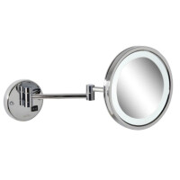 LED Rasier- und Kosmetikspiegel 2-armig, 3-fache Vergrößerung, ø215 mm Mirror, Chrom