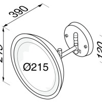 LED Rasier- und Kosmetikspiegel 2-armig, 3-fache Vergrößerung, ø215 mm Mirror, Chrom