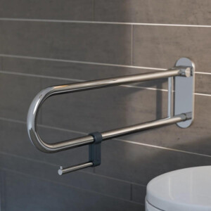 Toilettenpapierhalter für klappbaren Stützklappgriff Comfort & Safety, Chrom